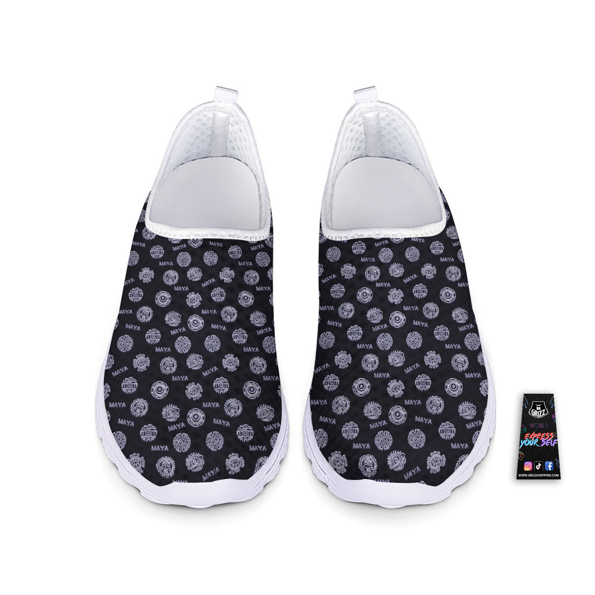 Calendar Aztec Maya Exotic Print Pattern Nurse Shoes-grizzshop