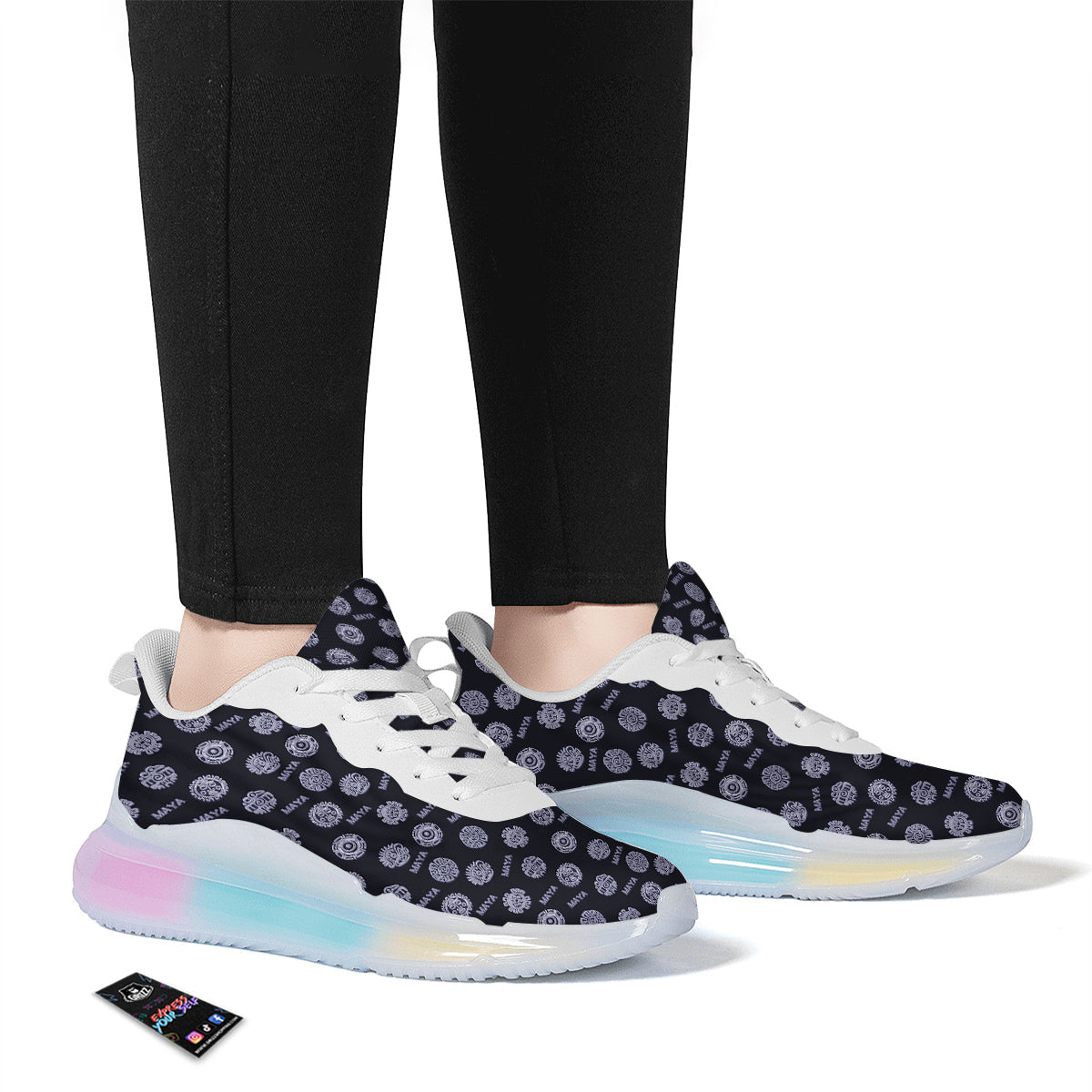 Calendar Aztec Maya Exotic Print Pattern Running Sneakers-grizzshop