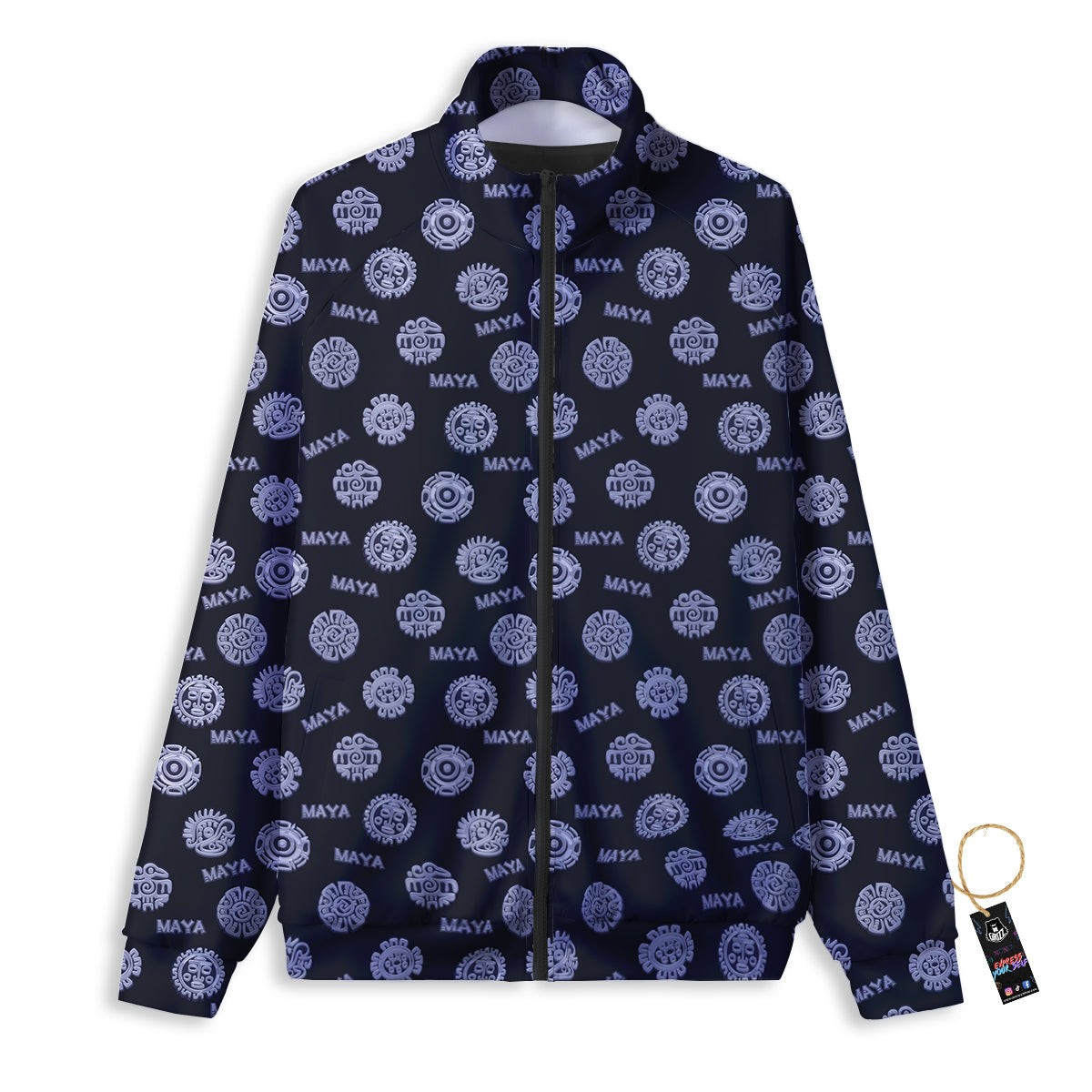 Calendar Aztec Maya Exotic Print Pattern Track Jacket-grizzshop