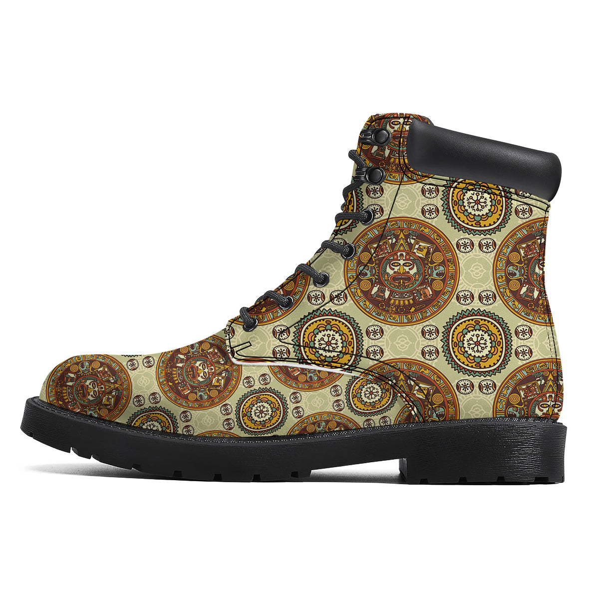 Calendar Aztec Vintage Print Pattern Boots-grizzshop