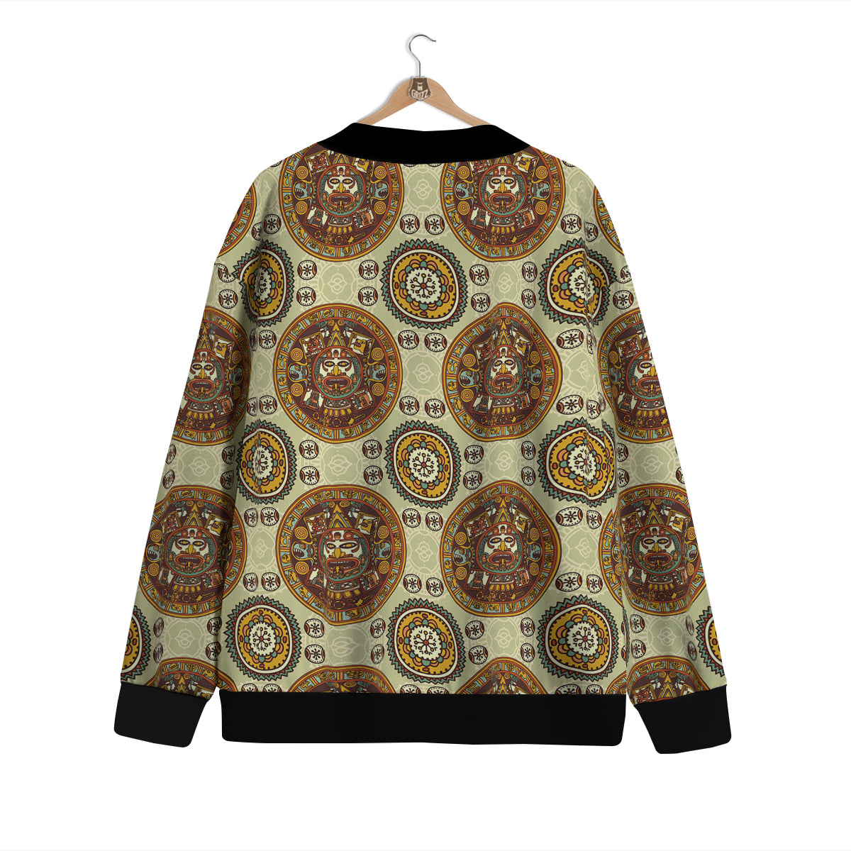 Calendar Aztec Vintage Print Pattern Cardigan-grizzshop
