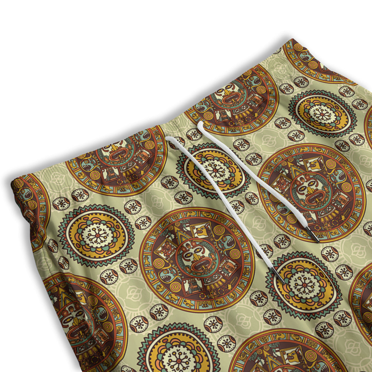 Calendar Aztec Vintage Print Pattern Men's Athletic Shorts