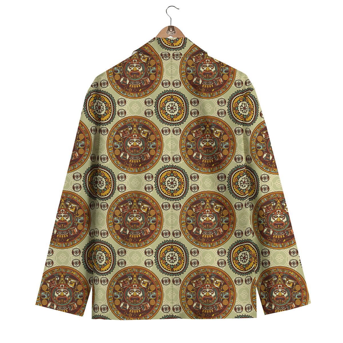 Calendar Aztec Vintage Print Pattern Men's Blazer-grizzshop