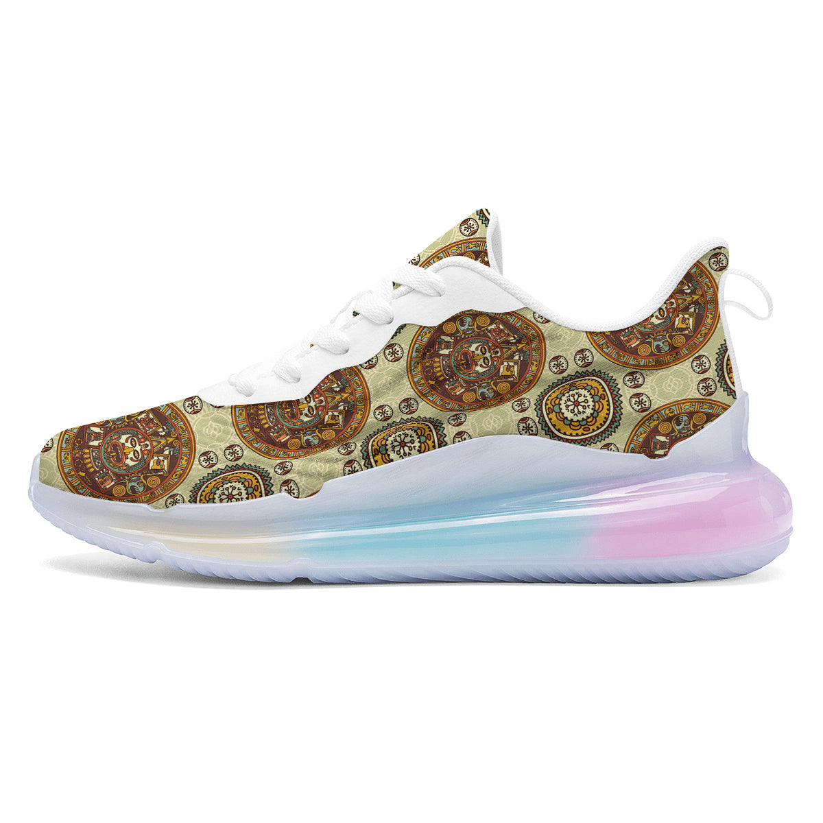 Calendar Aztec Vintage Print Pattern Running Sneakers-grizzshop