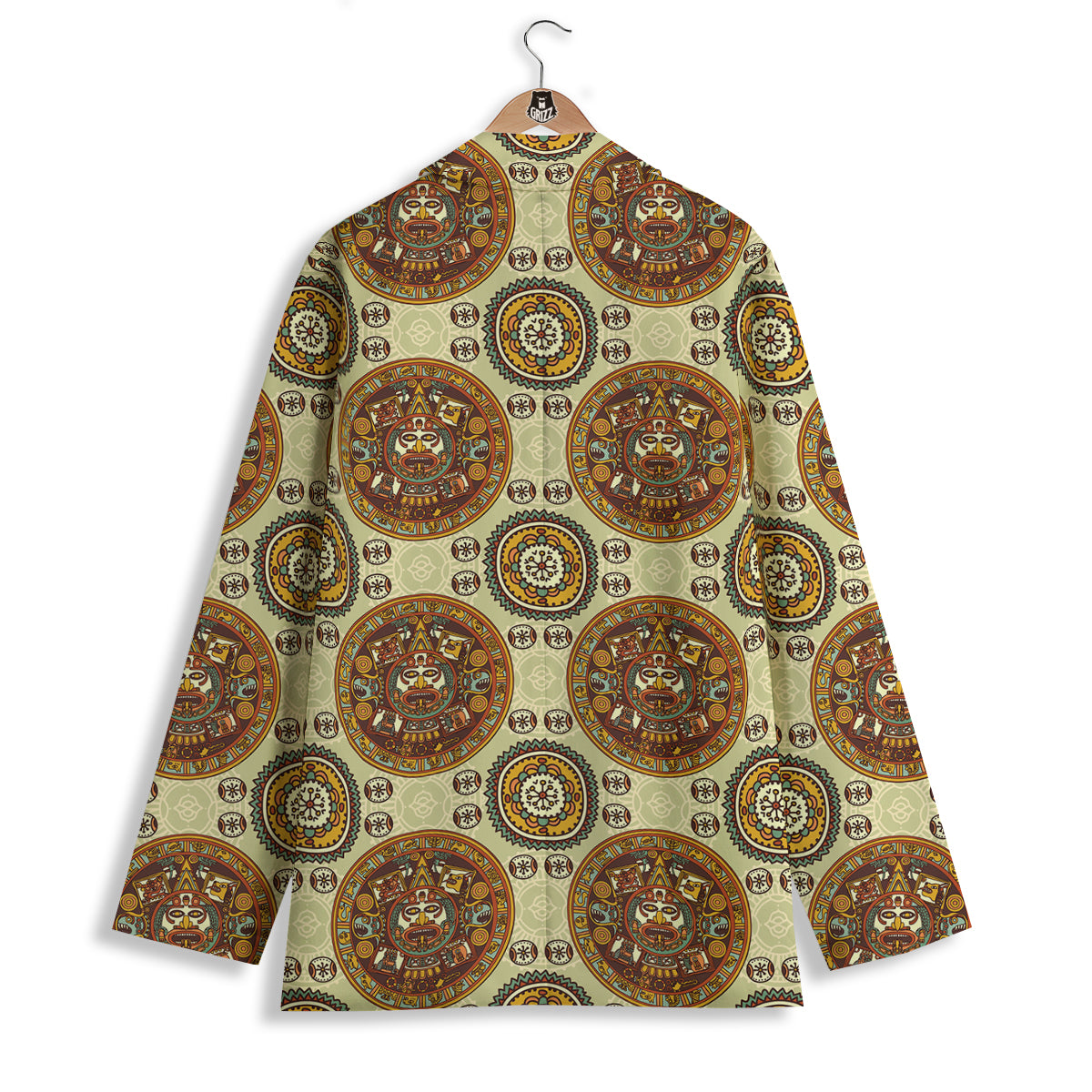 Calendar Aztec Vintage Print Pattern Women's Blazer-grizzshop