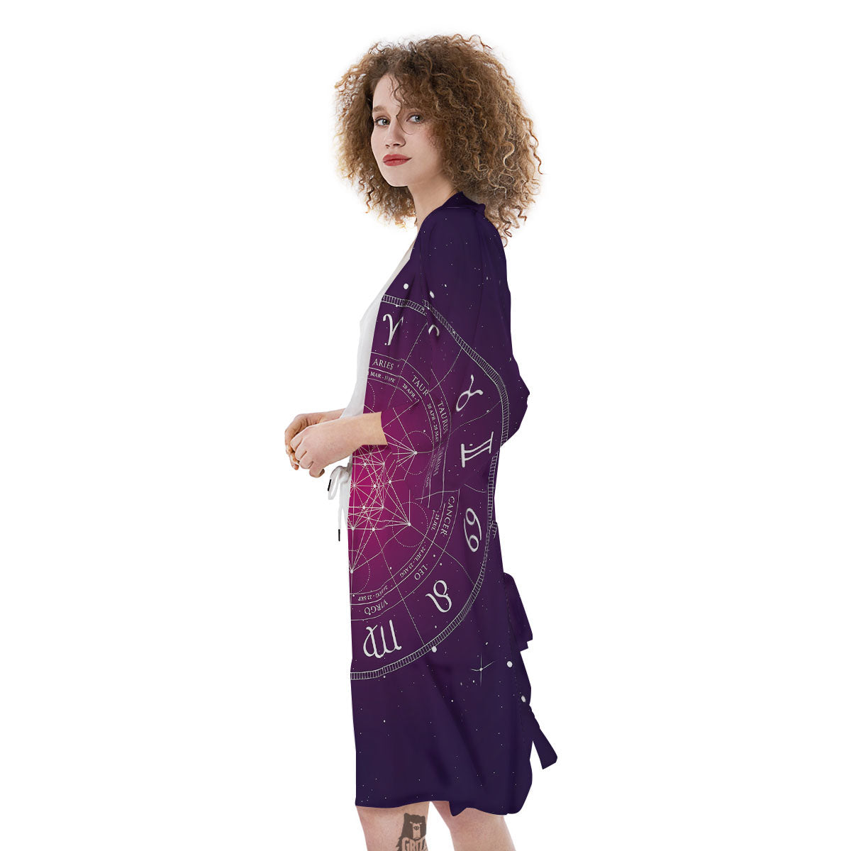 Calendar Geometric Zodiac Print Kimono-grizzshop