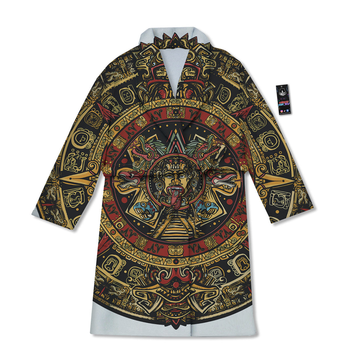 Calendar Mayan Print Bathrobe-grizzshop