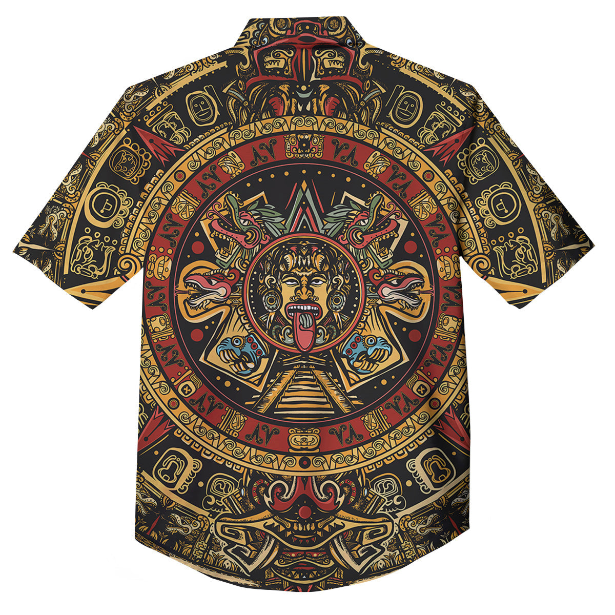 Calendar Mayan Print Button Up Shirt-grizzshop