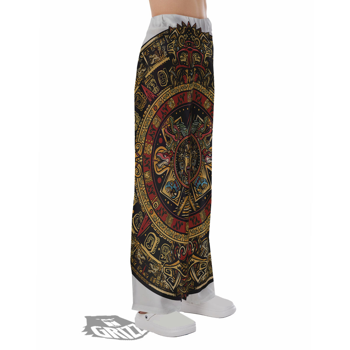 Calendar Mayan Print Pajama Pants-grizzshop