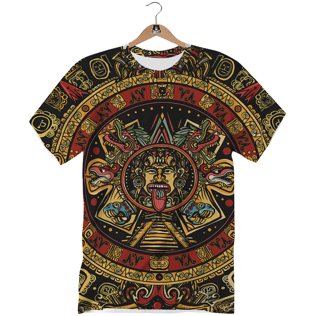 Calendar Mayan Print T-Shirt-grizzshop