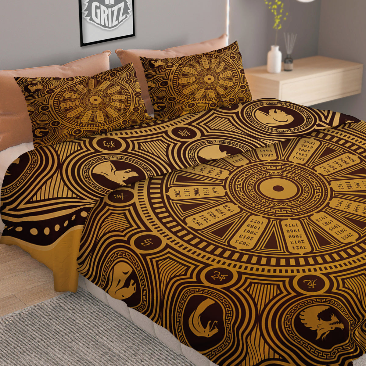 Characters Graffiti Cartoon Print Duvet Cover Bedding Set