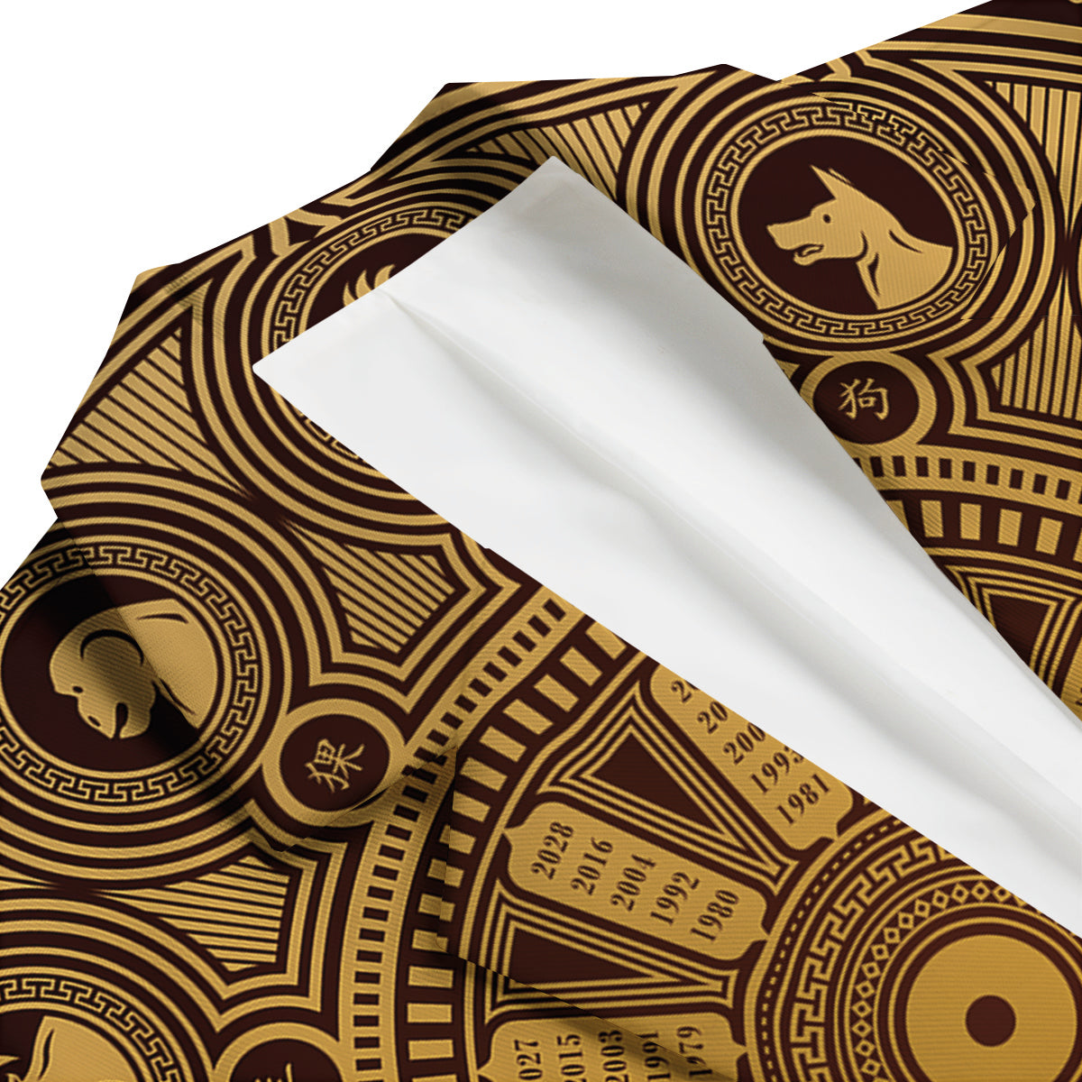 Calendar Signs Chinese Zodiac Print Men's Blazer-grizzshop