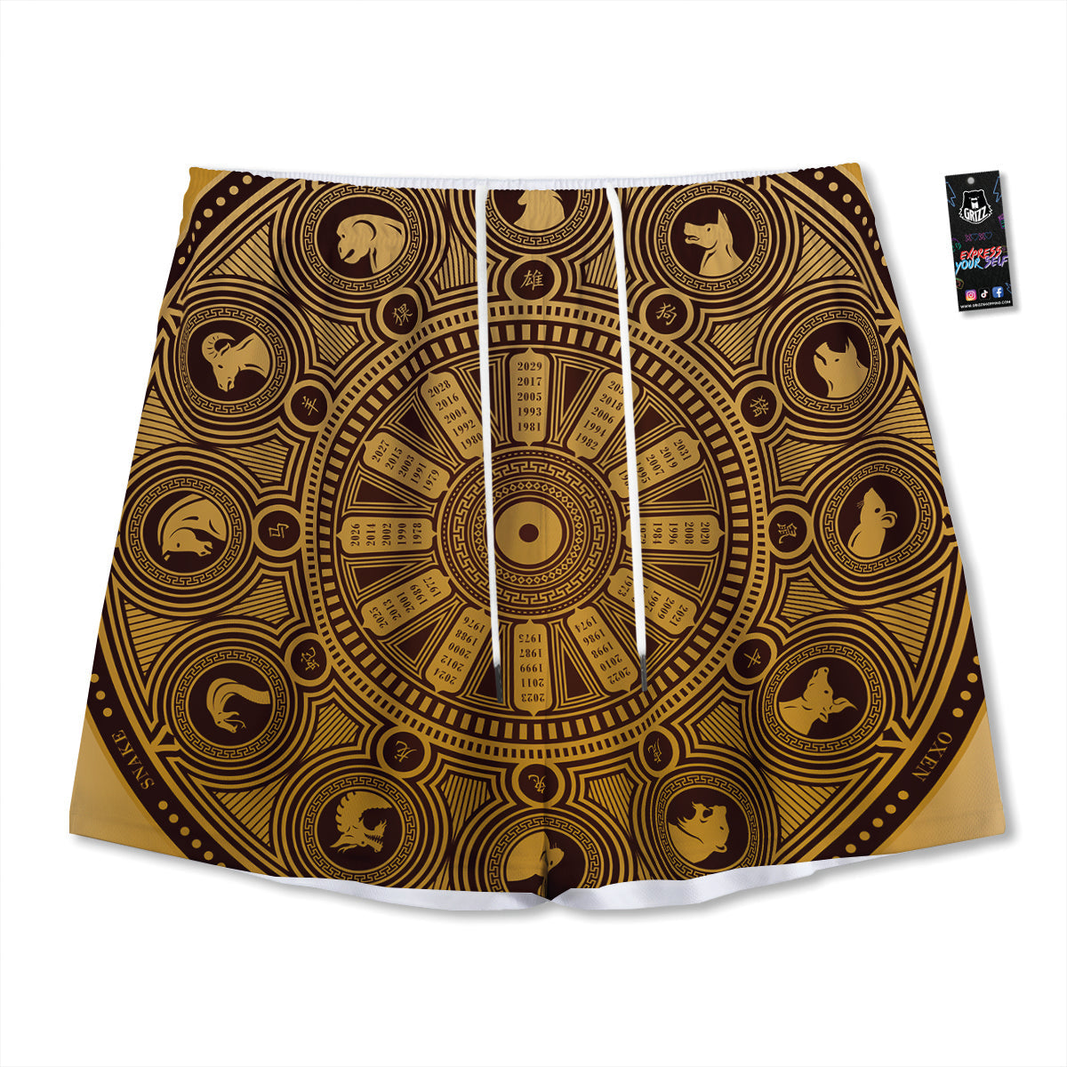 Characters Graffiti Cartoon Print Mesh Shorts