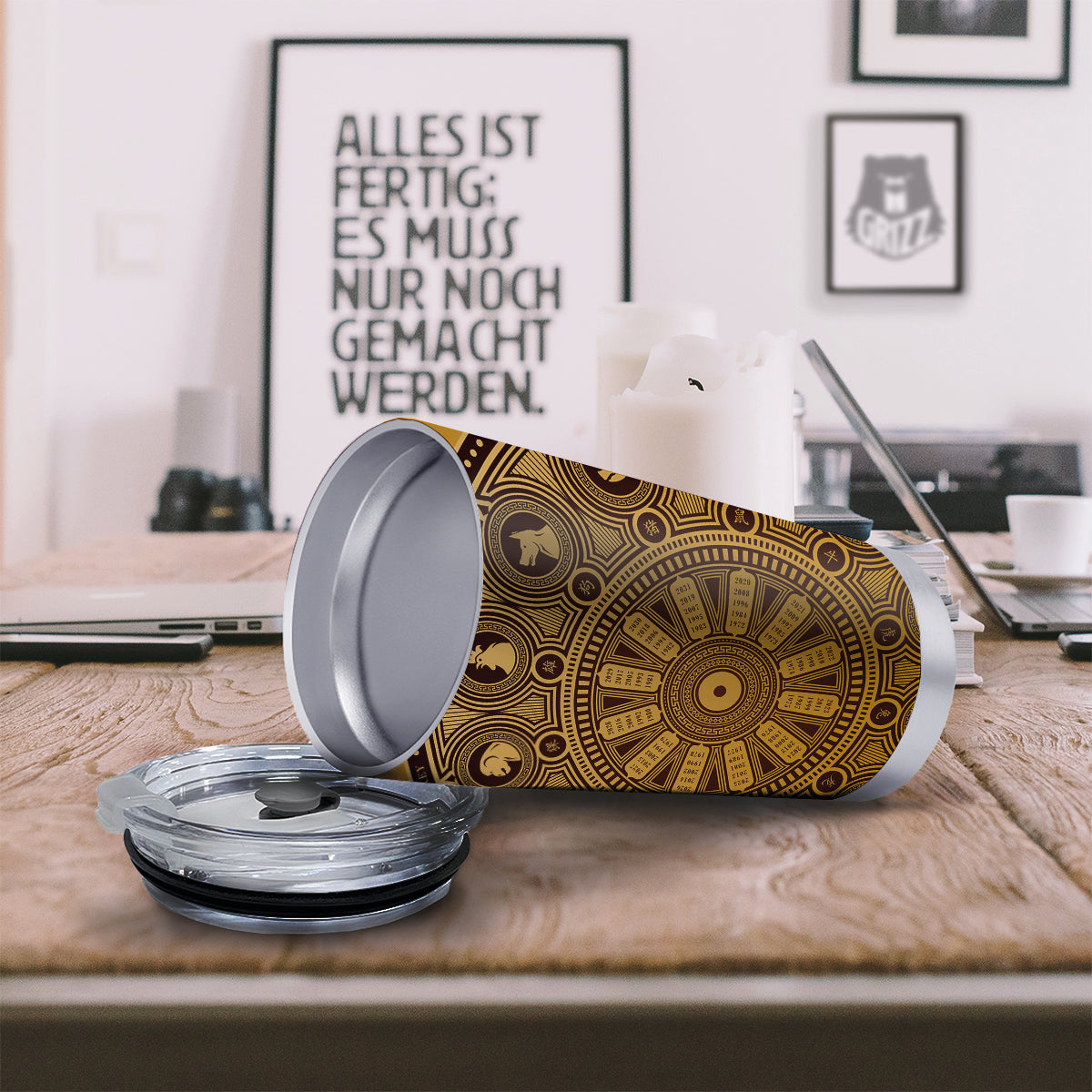 Calendar Signs Chinese Zodiac Print Tumbler-grizzshop