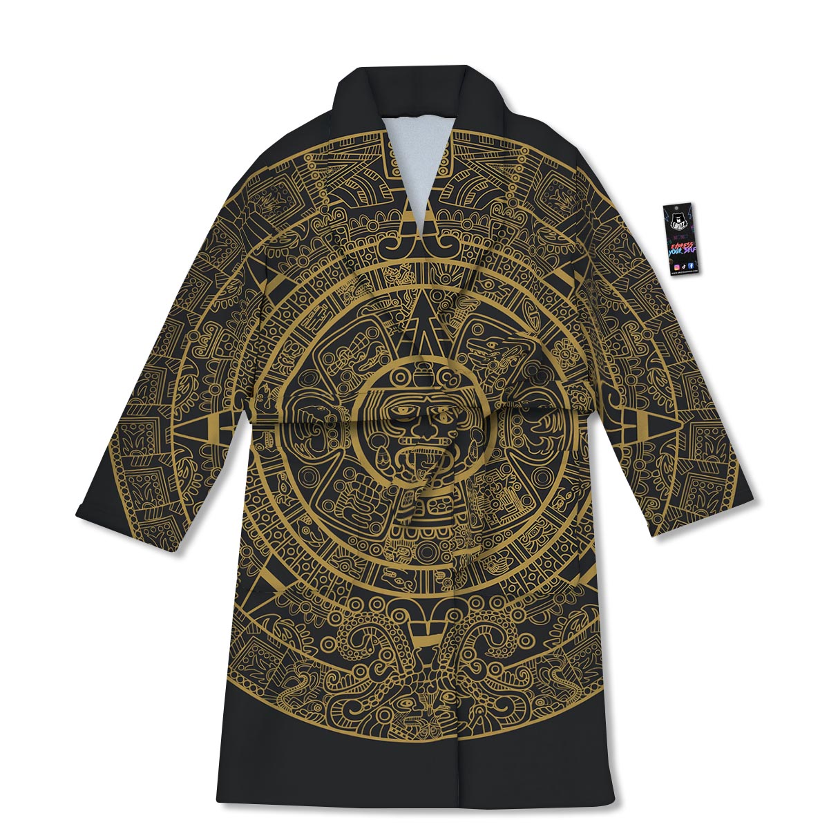 Calendar Tribal Maya Print Bathrobe-grizzshop