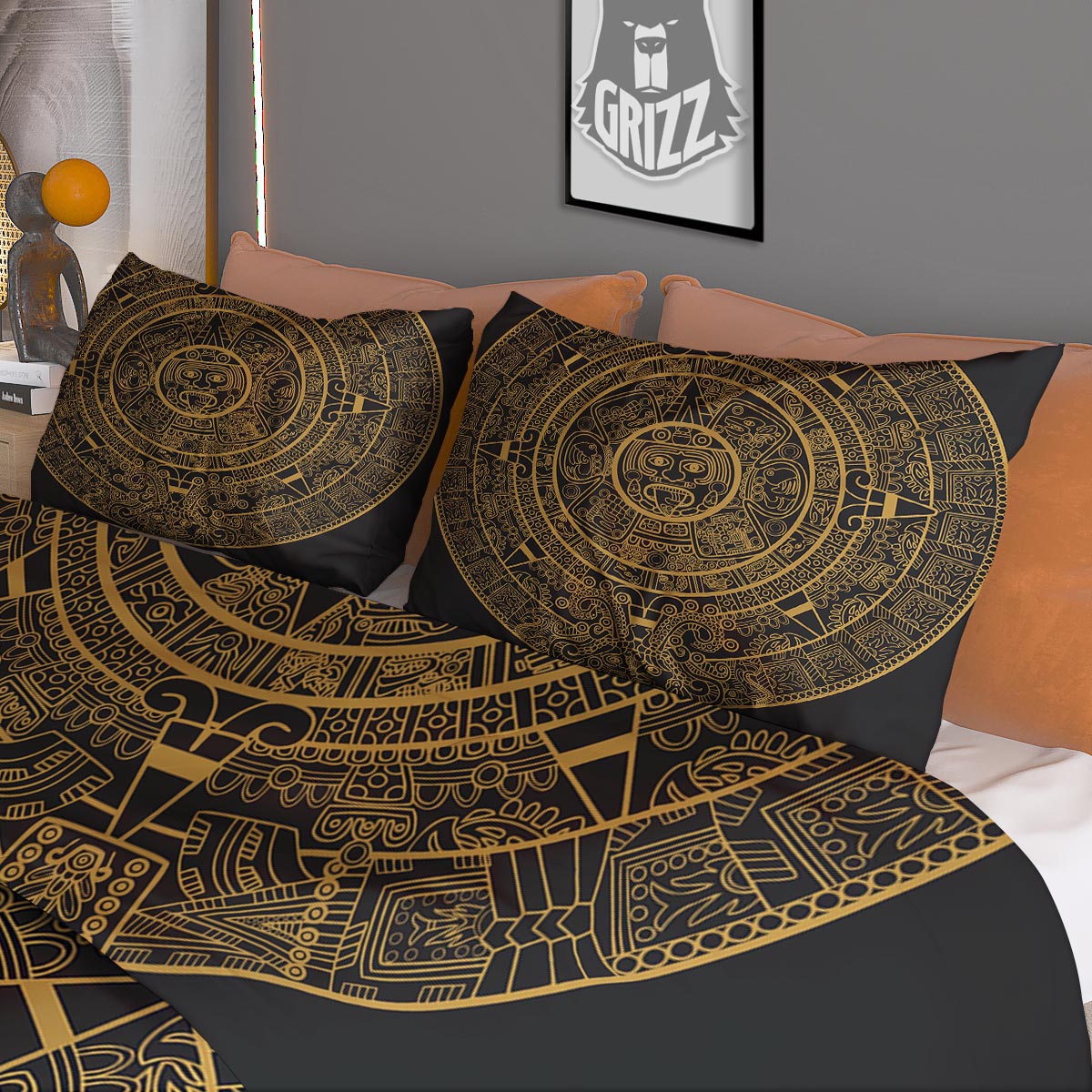 Calendar Tribal Maya Print Duvet Cover Bedding Set