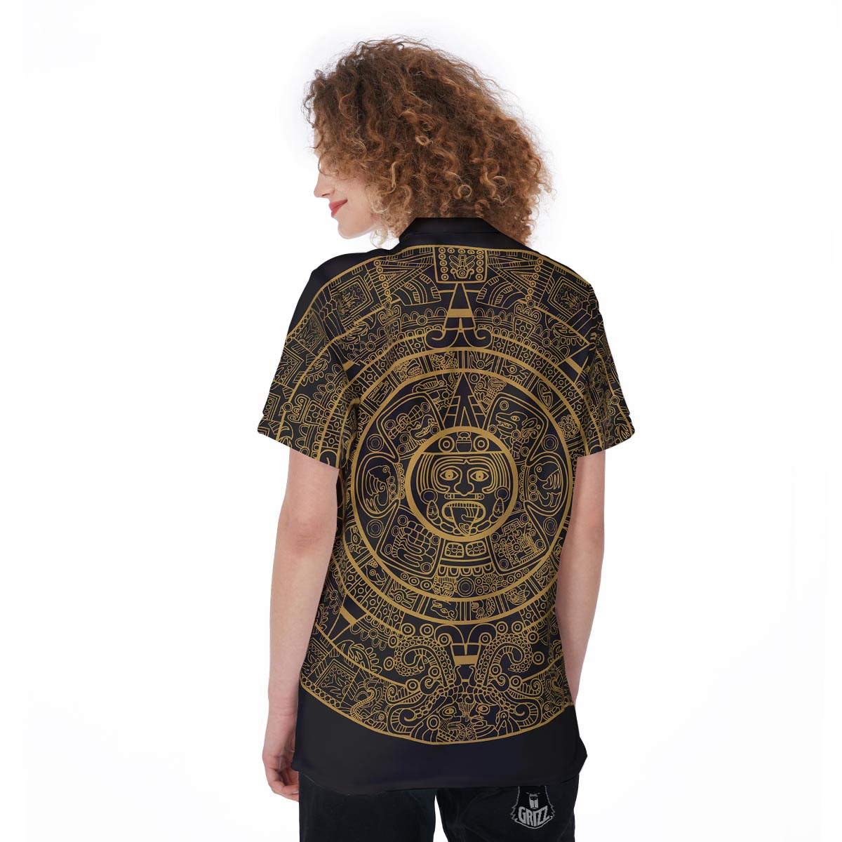 Calendar Tribal Maya Print Women's Golf Shirts-grizzshop
