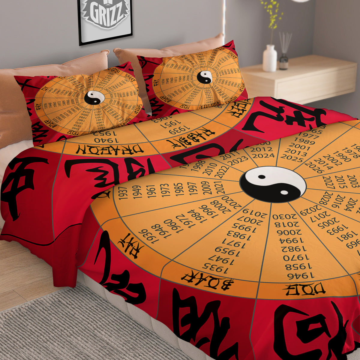 Check Black And Grey Print Pattern Duvet Cover Bedding Set