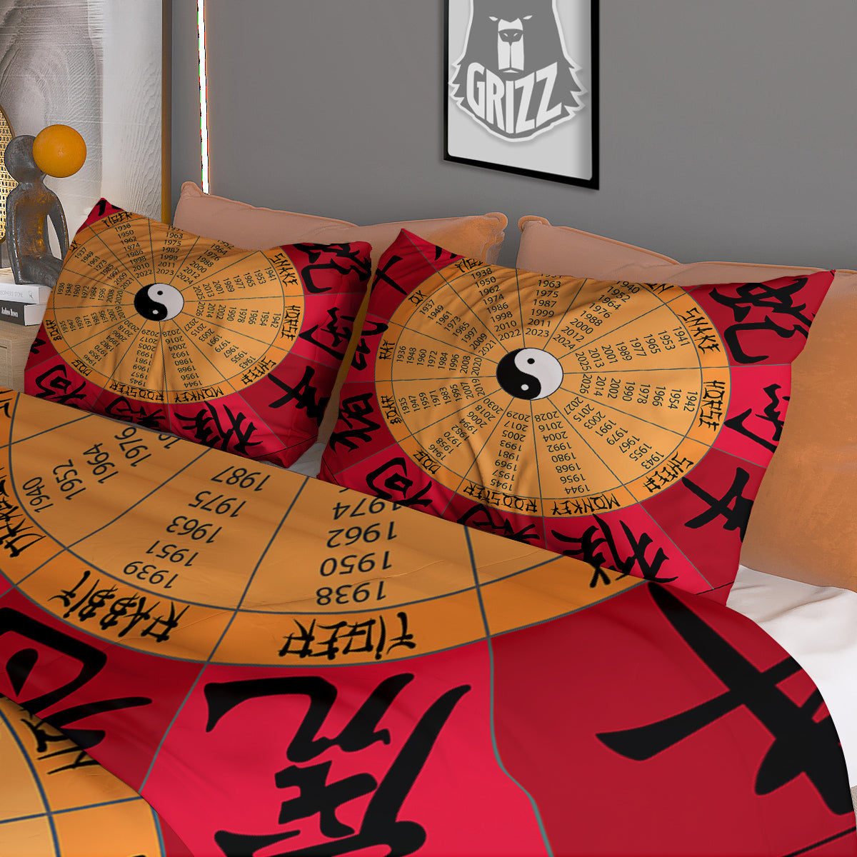 Check Black And Grey Print Pattern Duvet Cover Bedding Set