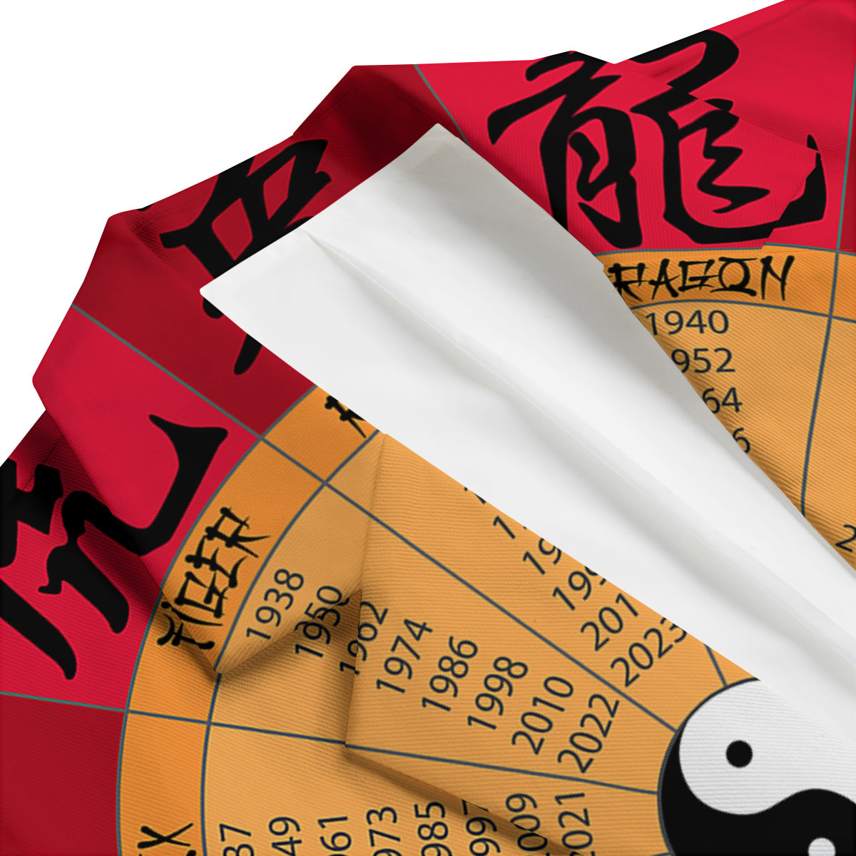 Calendar Wheel Chinese Zodiac Print Men's Blazer-grizzshop
