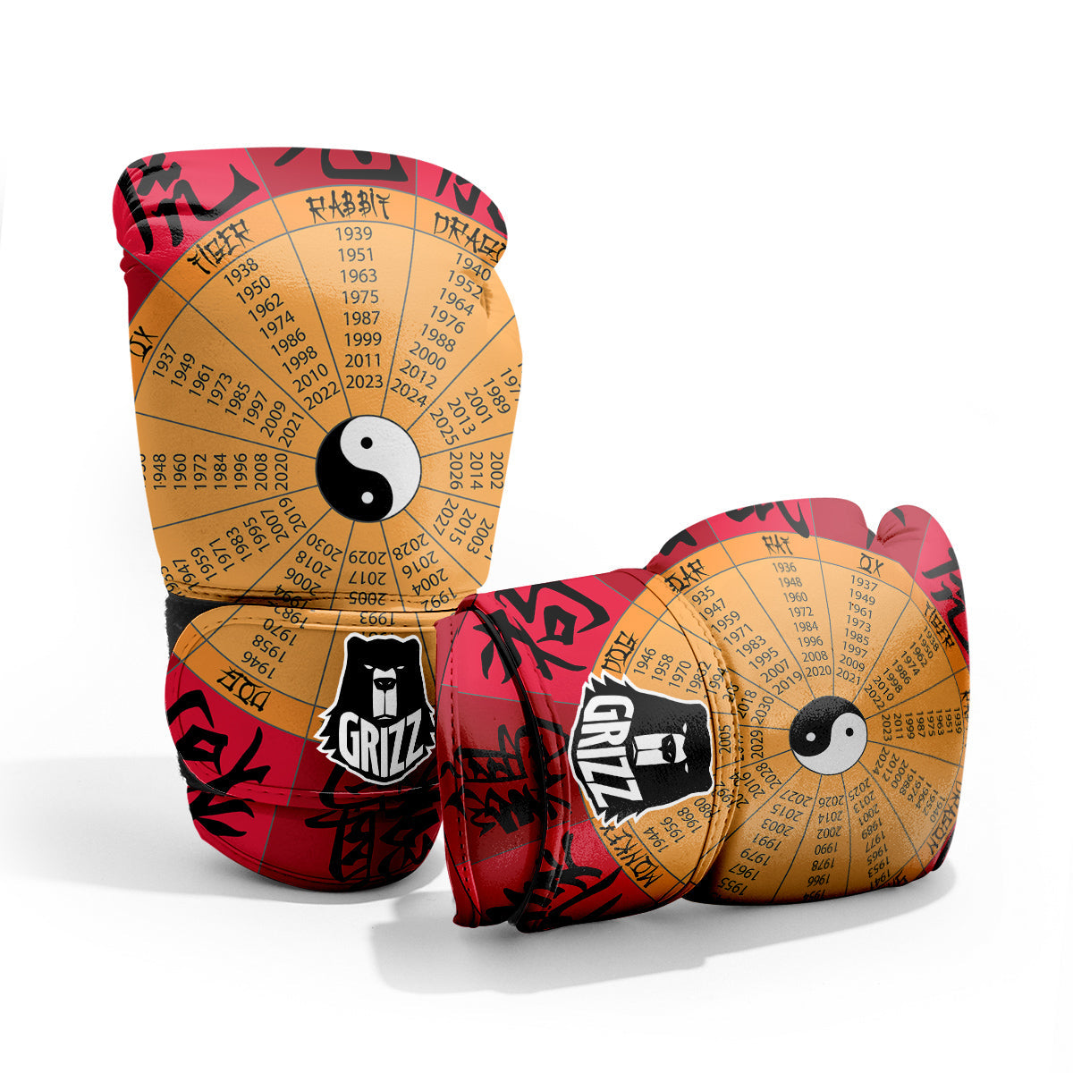 Calendar Wheel Chinese Zodiac Print Pro Boxing Glove