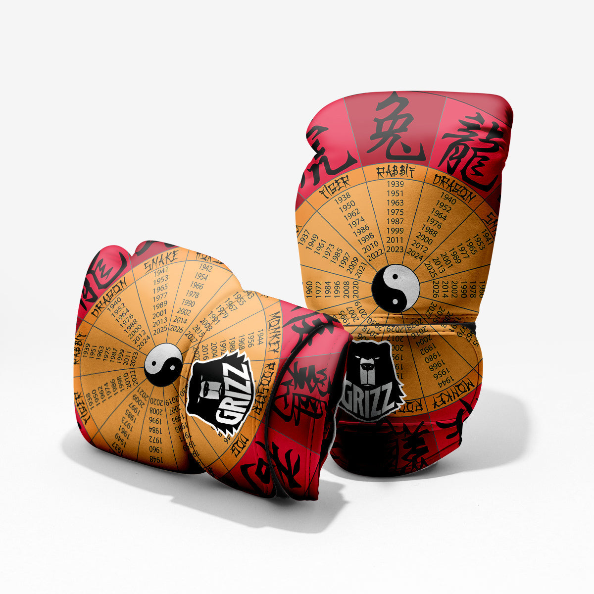 Calendar Wheel Chinese Zodiac Print Pro Boxing Glove