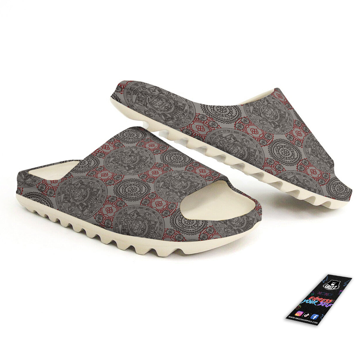 Calendar Aztec Doodle Print Pattern Sandals-grizzshop