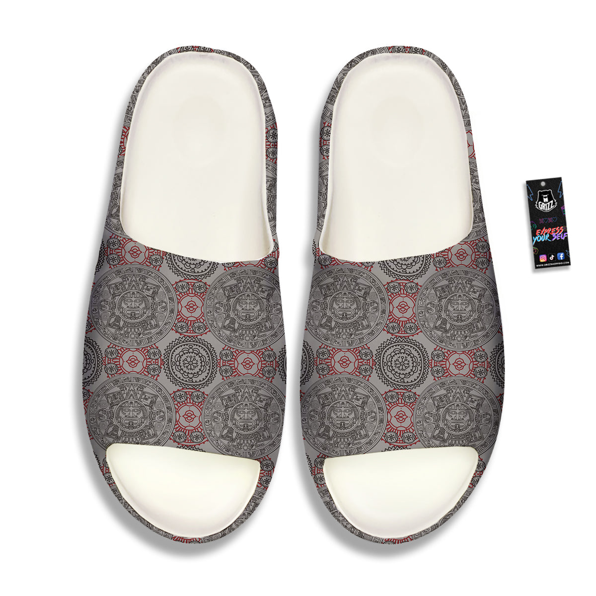 Calendar Aztec Doodle Print Pattern Sandals-grizzshop