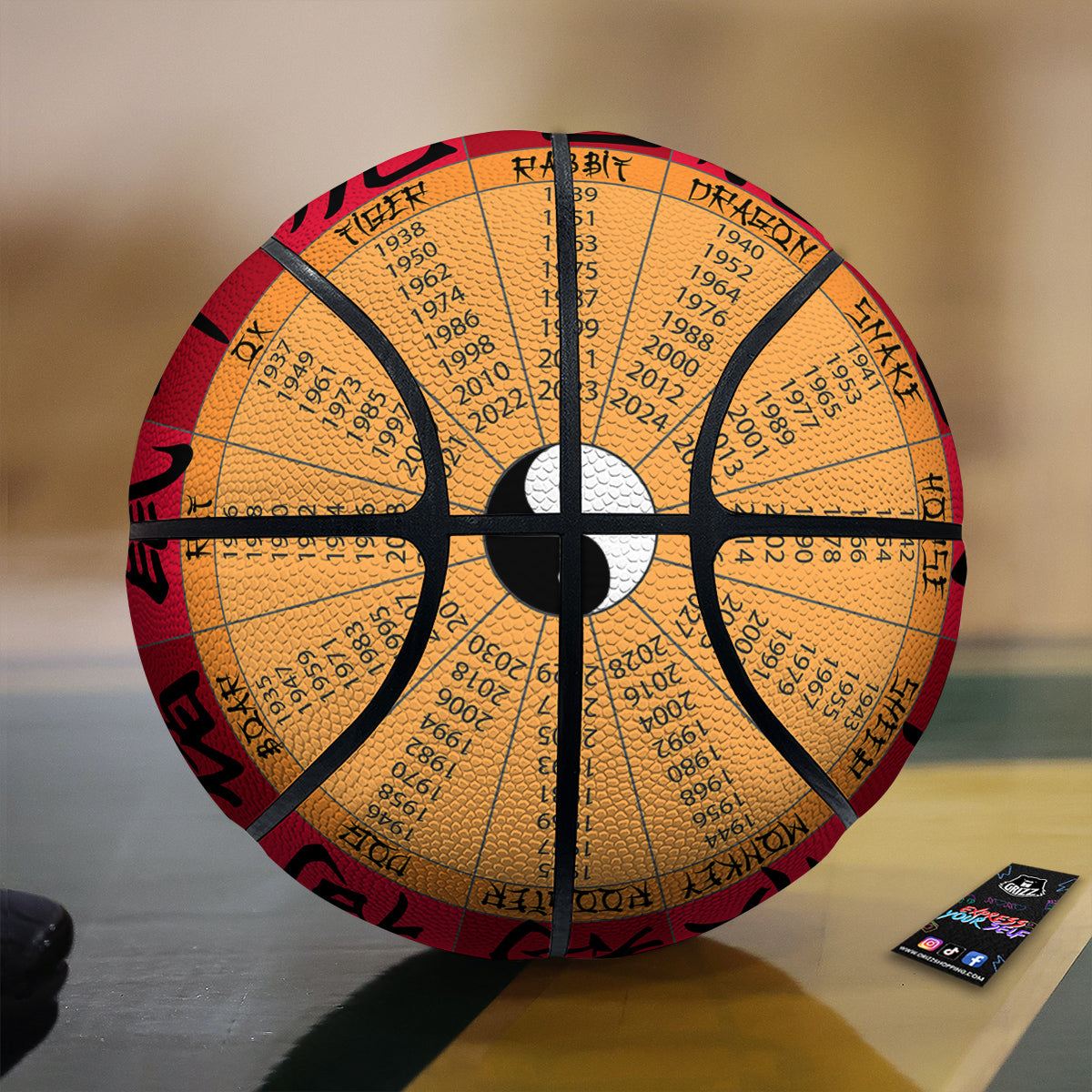 Calendar Wheel Chinese Zodiac Print Basketball