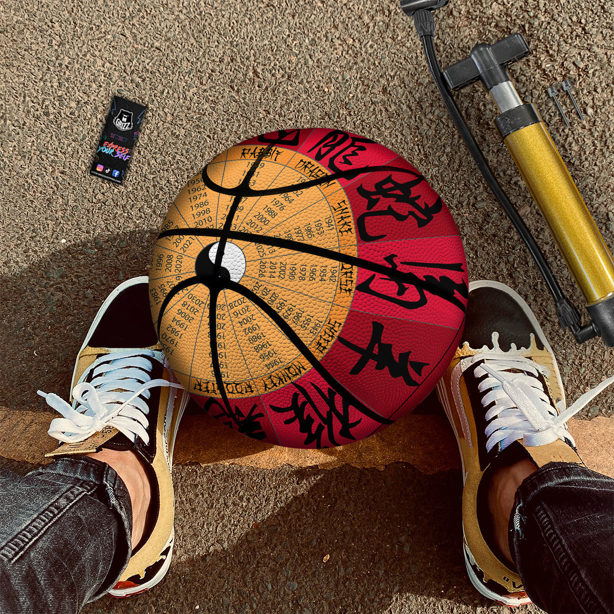Calendar Wheel Chinese Zodiac Print Basketball
