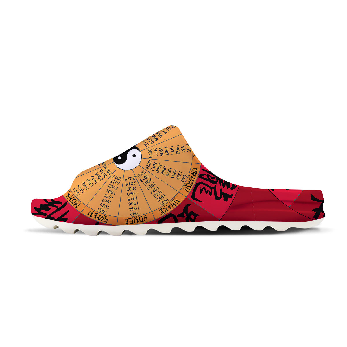Calendar Wheel Chinese Zodiac Print Sandals-grizzshop
