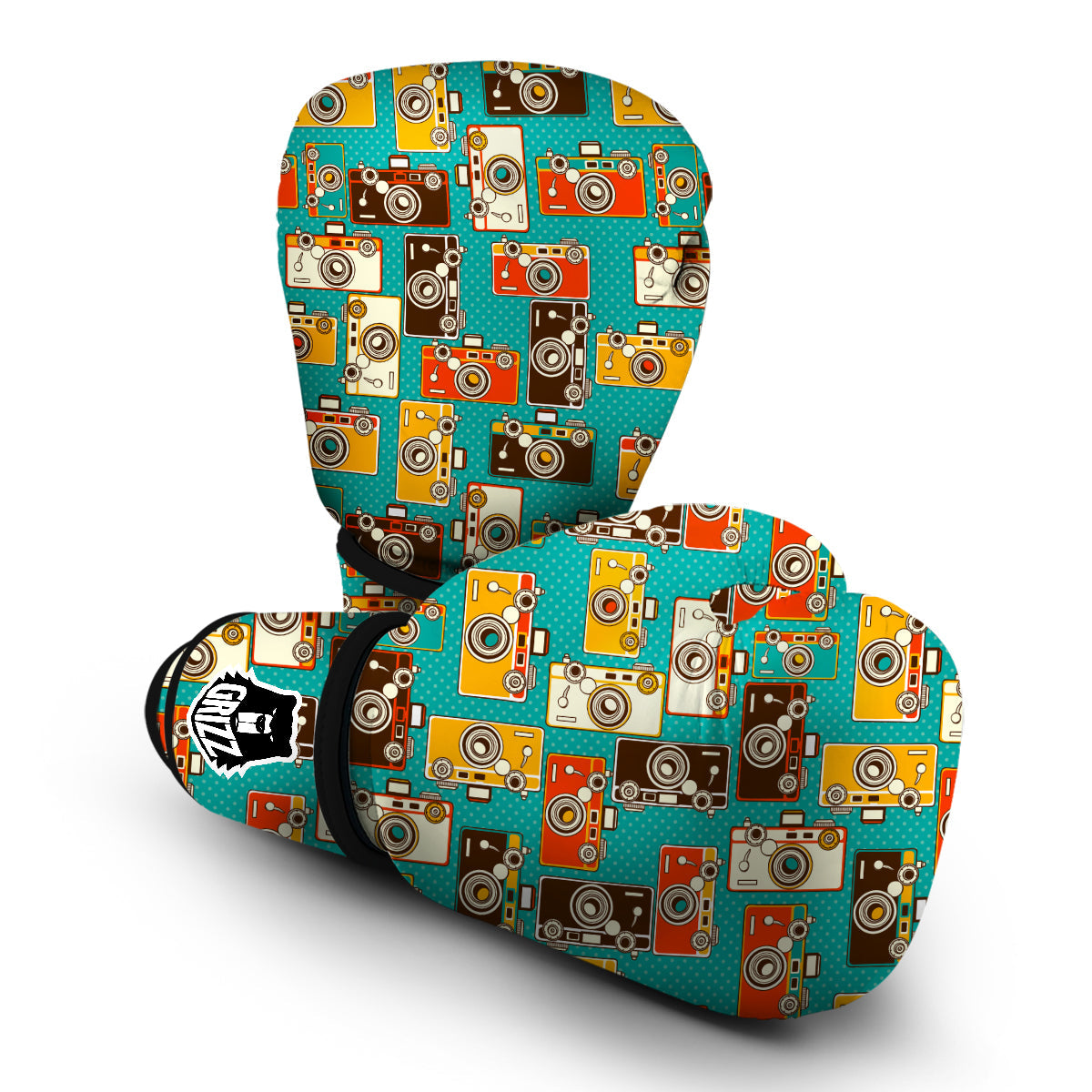 Camera Print Pattern Boxing Gloves-grizzshop