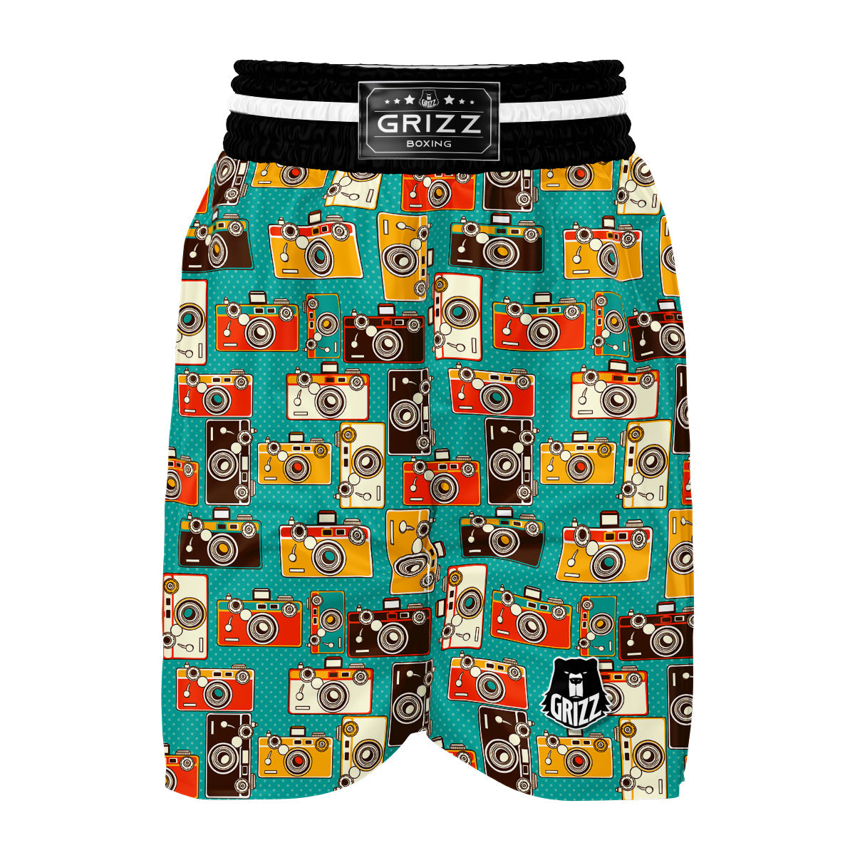 Camera Print Pattern Boxing Shorts-grizzshop