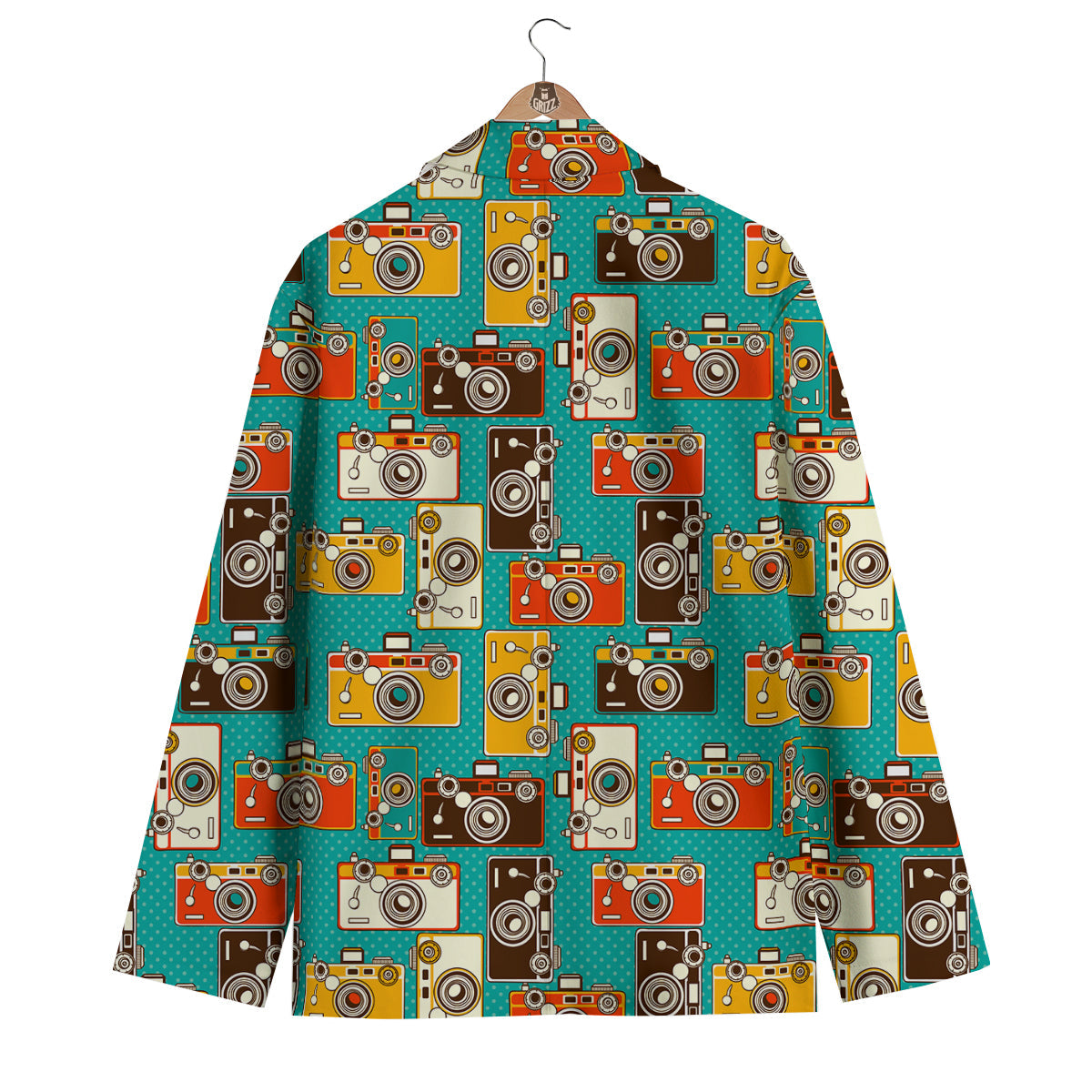 Camera Print Pattern Men's Blazer-grizzshop