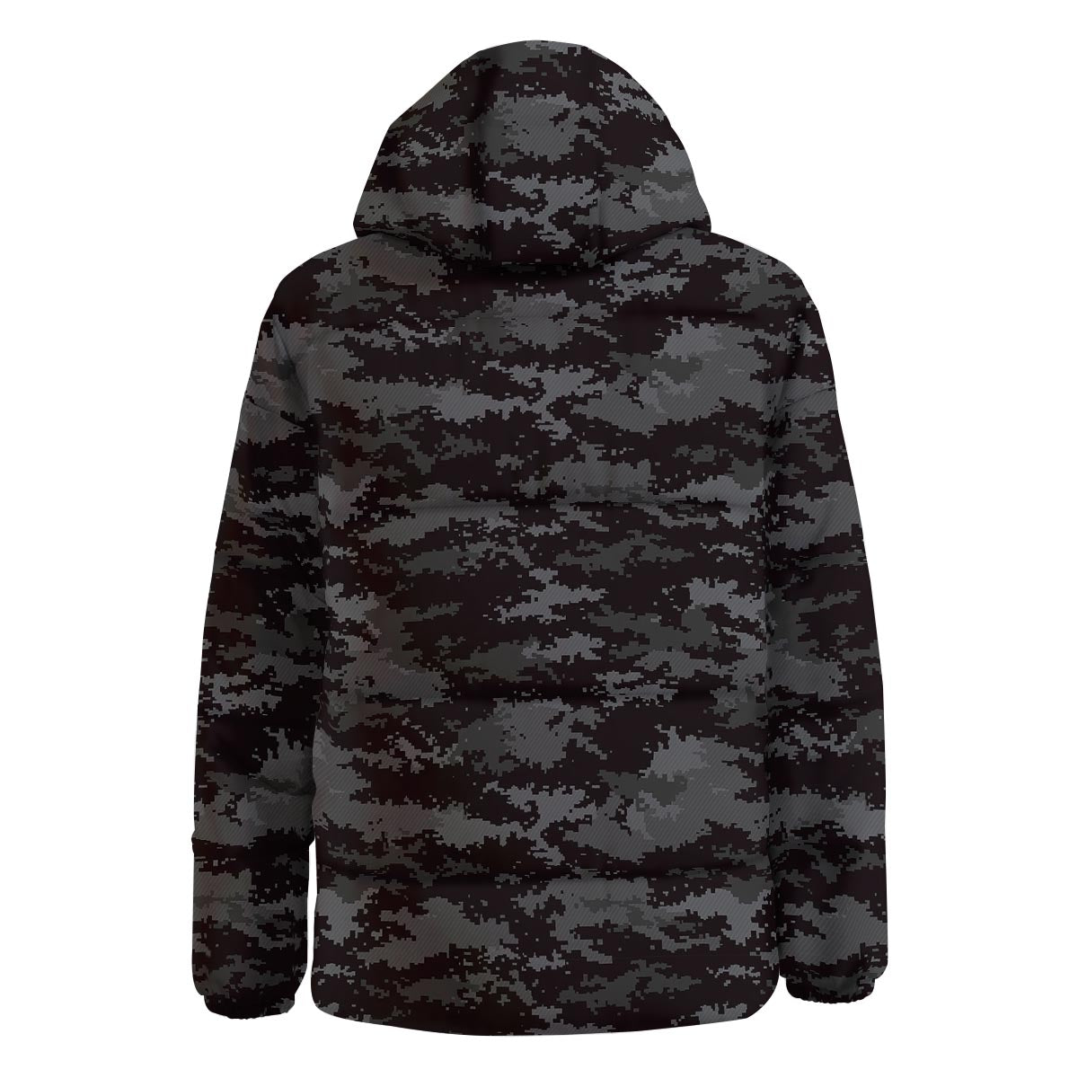 Camo Black Tan Digital Print Pattern Down Jacket-grizzshop