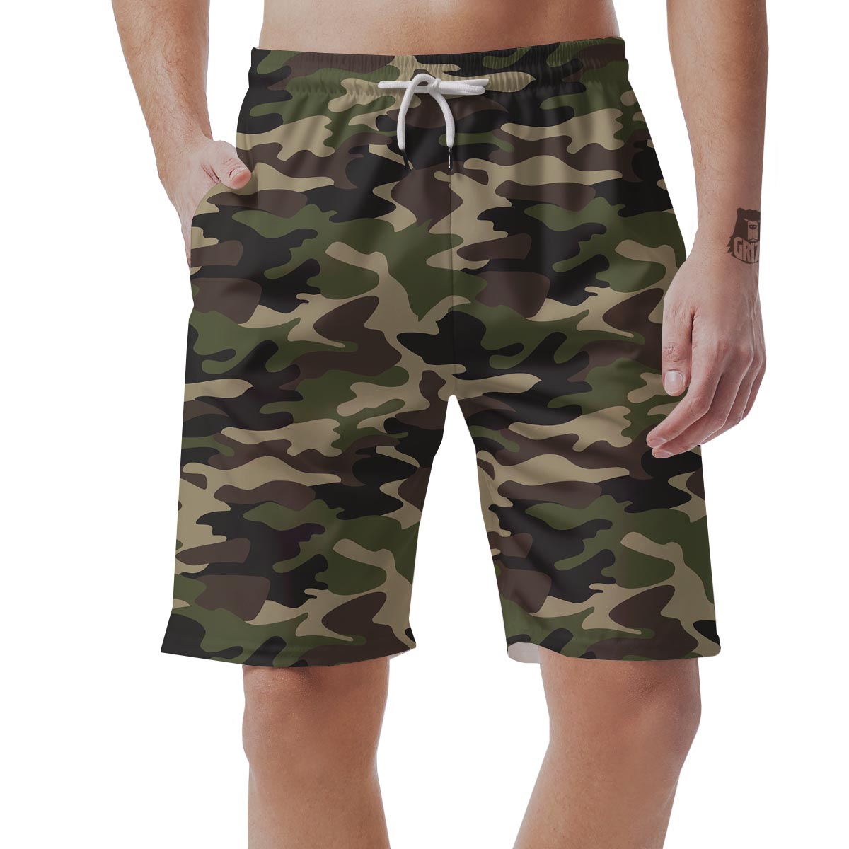 Camo Camouflage Print Men's Shorts-grizzshop