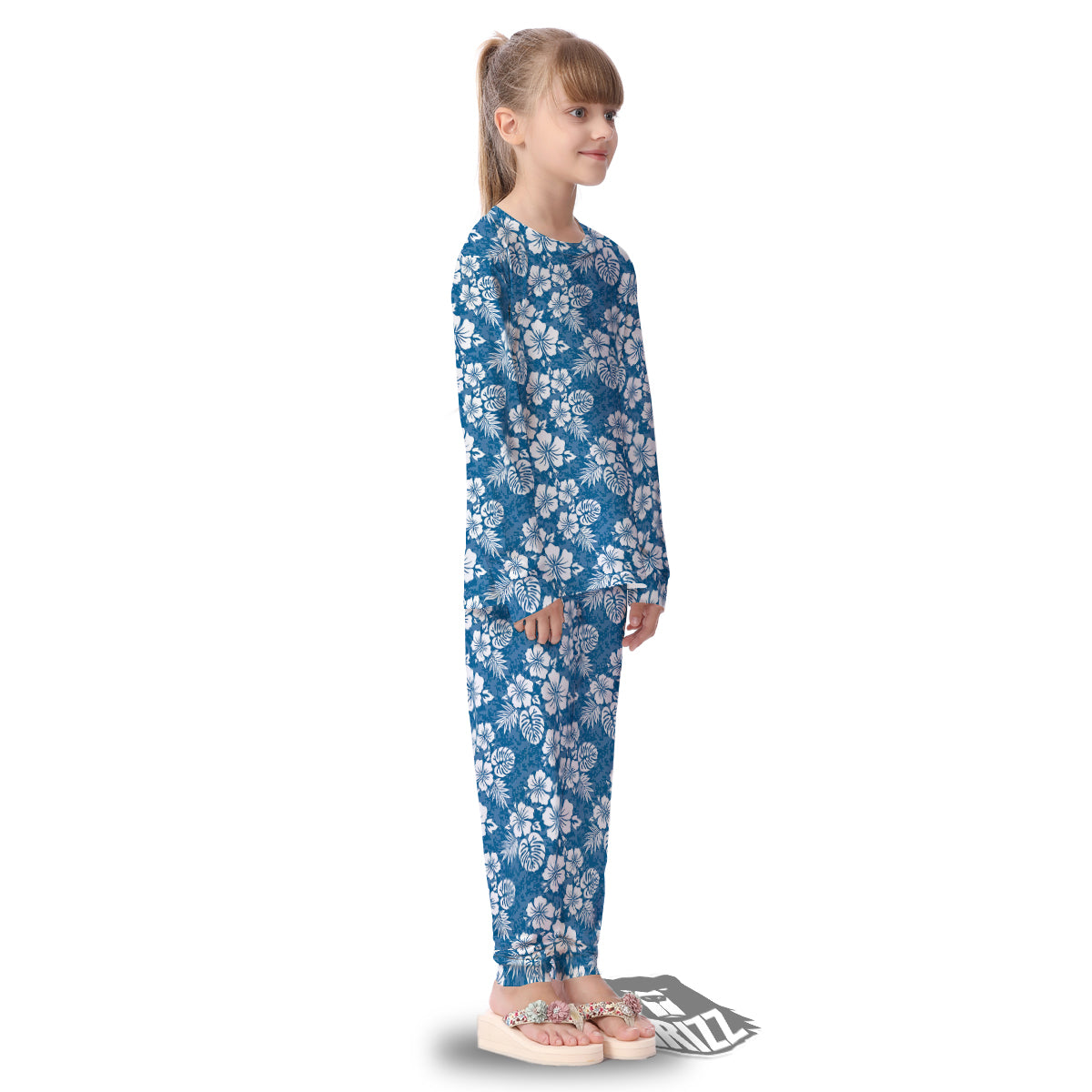 Camo Flower Aloha Hawaiian Print Pattern Kid's Pajamas-grizzshop