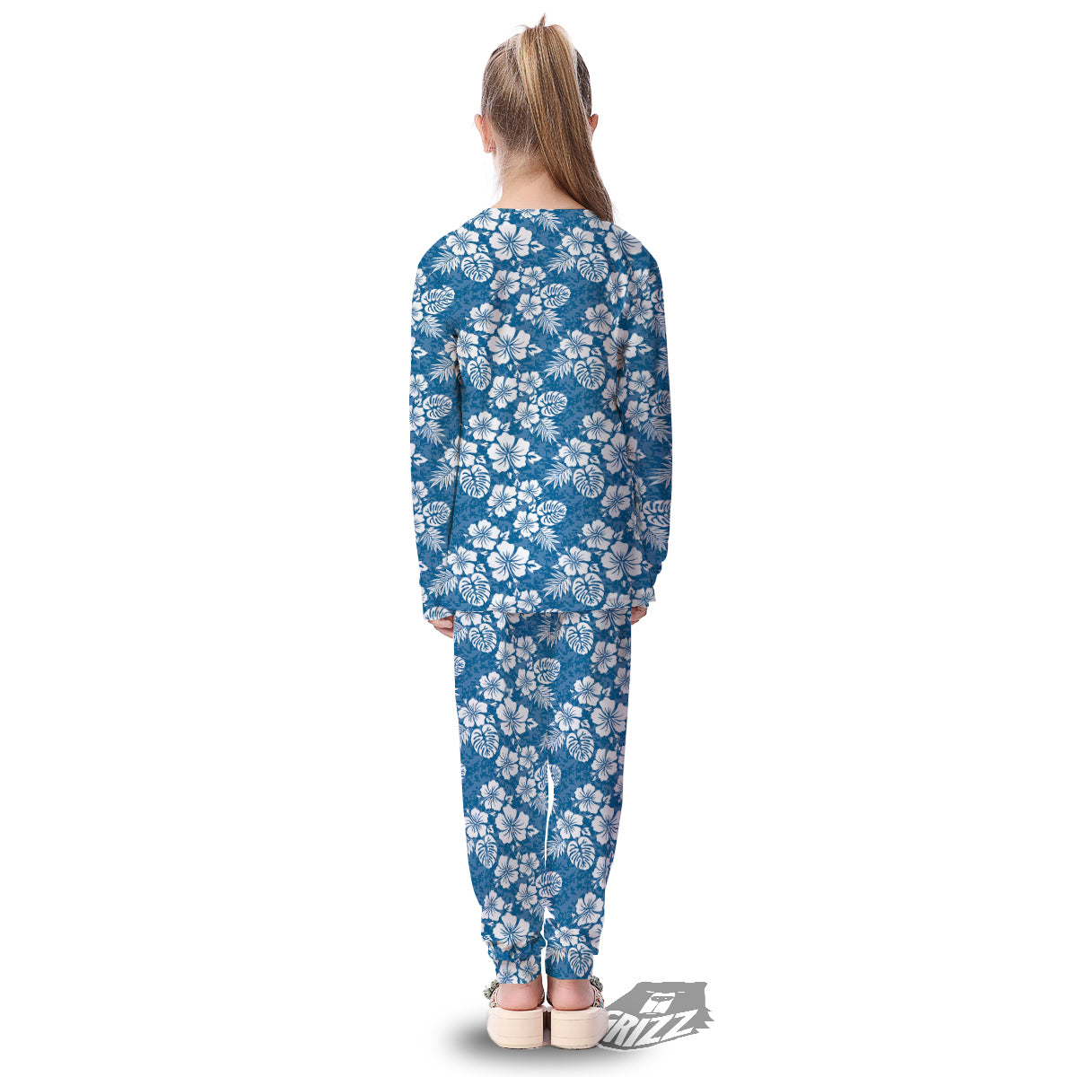 Camo Flower Aloha Hawaiian Print Pattern Kid's Pajamas-grizzshop