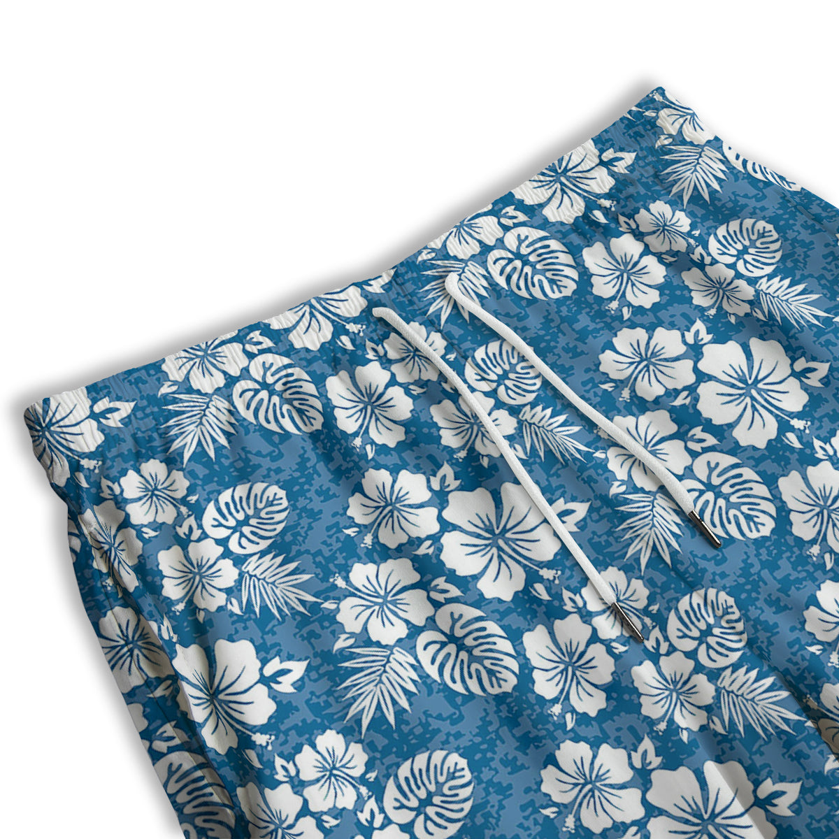 Camo Flower Aloha Hawaiian Print Pattern Men's Athletic Shorts