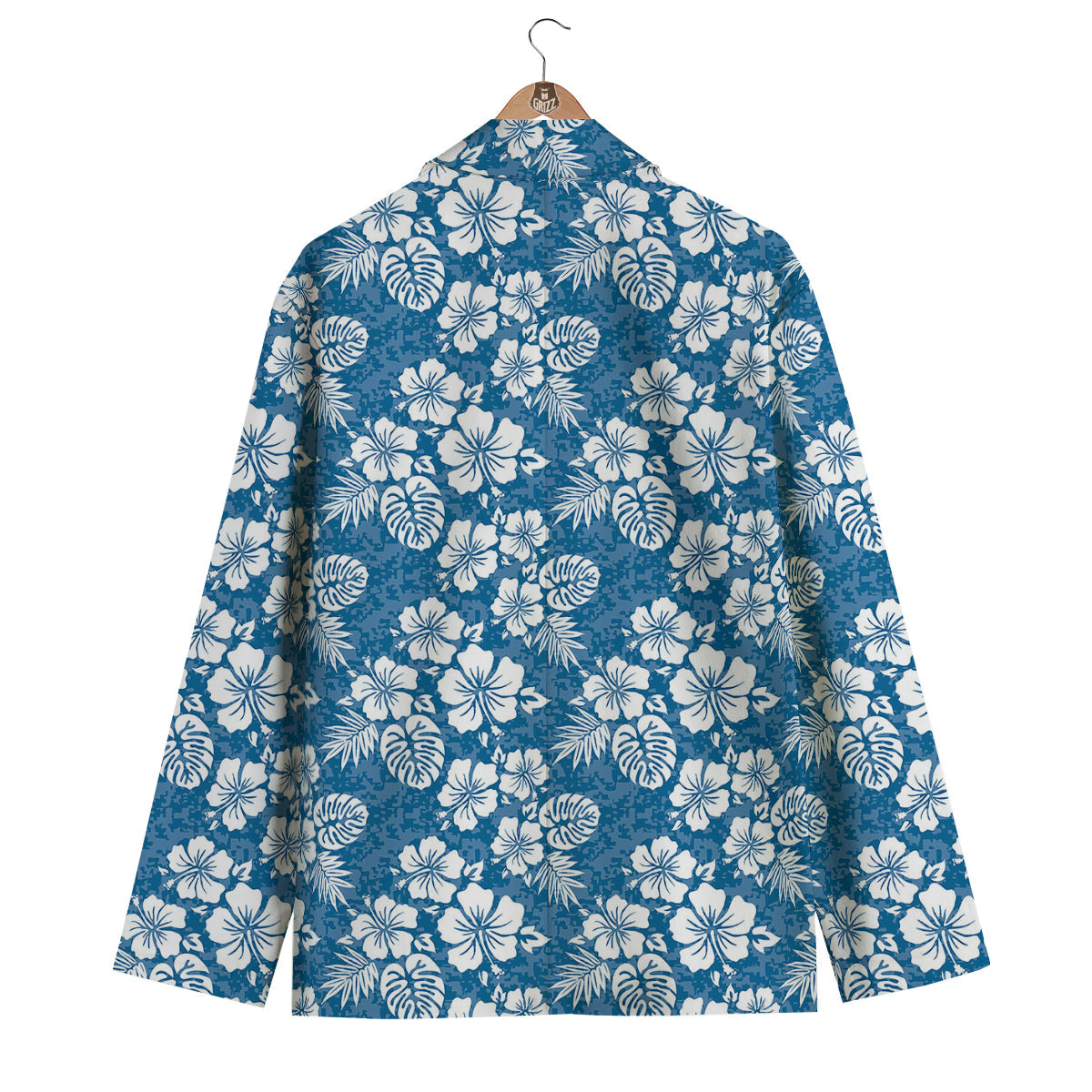 Camo Flower Aloha Hawaiian Print Pattern Men's Blazer-grizzshop