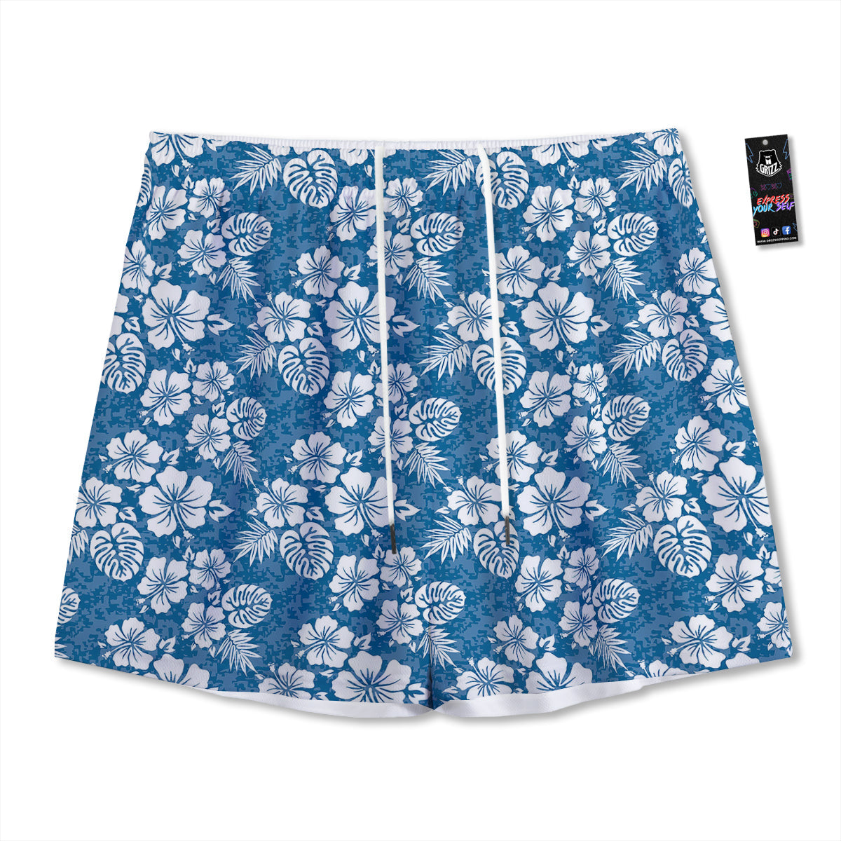 Cute White Grey Owl Print Pattern Mesh Shorts