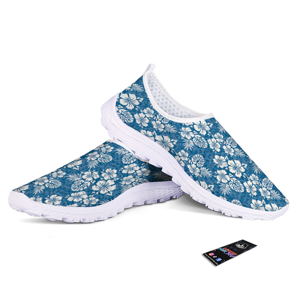Camo Flower Aloha Hawaiian Print Pattern Nurse Shoes-grizzshop