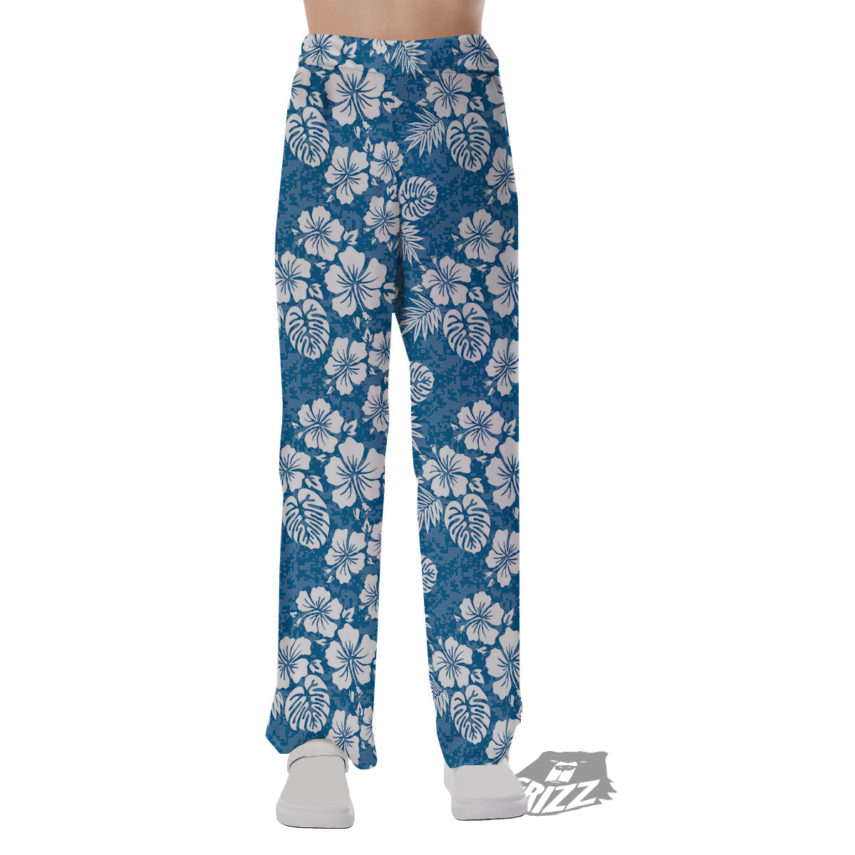 Camo Flower Aloha Hawaiian Print Pattern Pajama Pants-grizzshop