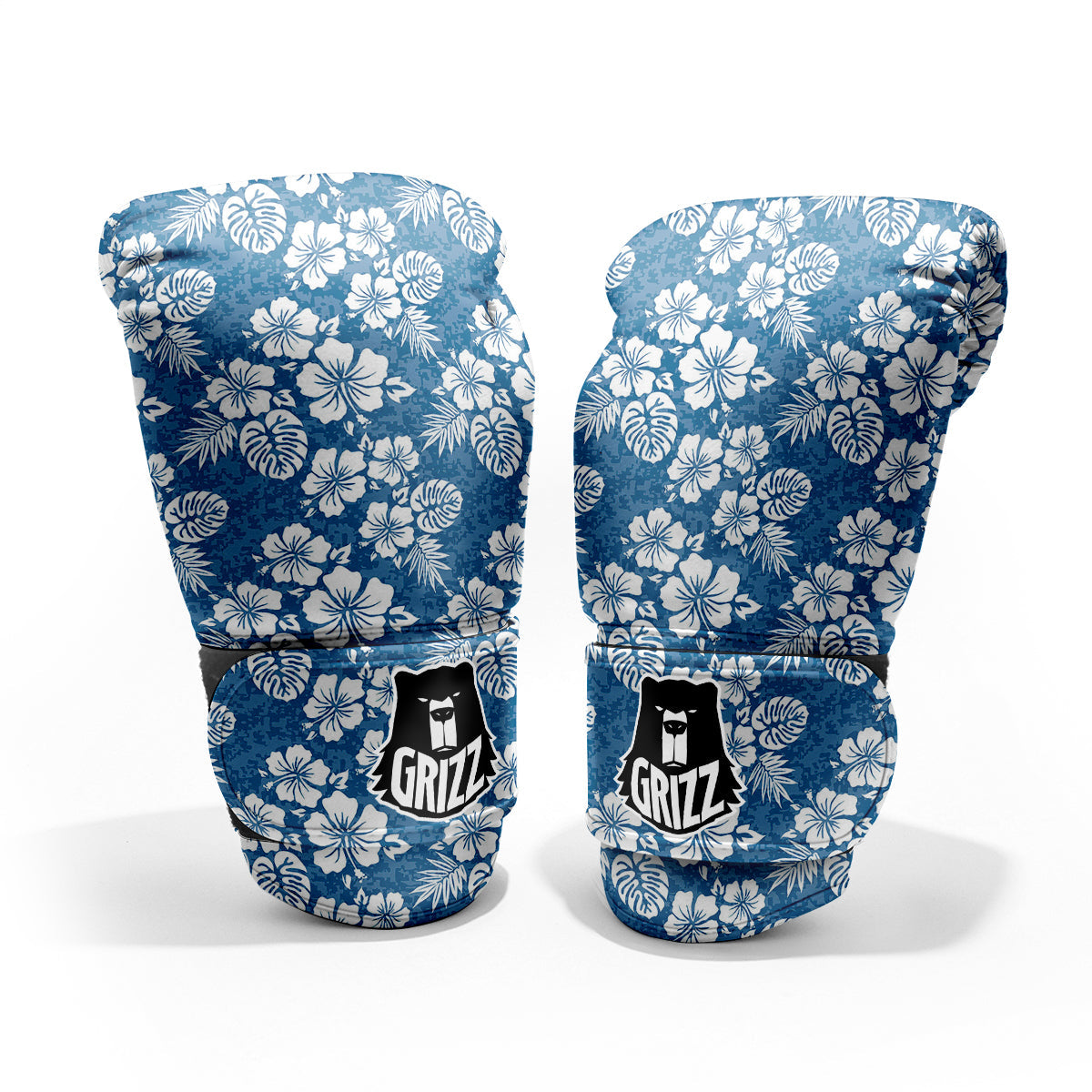 Camo Flower Aloha Hawaiian Print Pattern Pro Boxing Glove