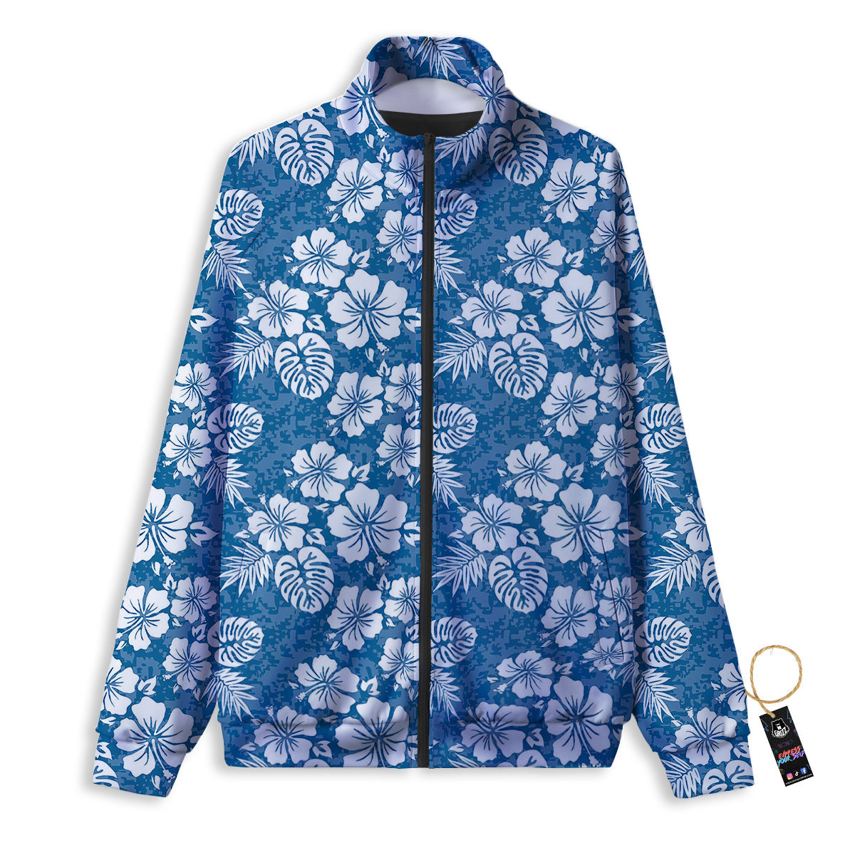 Camo Flower Aloha Hawaiian Print Pattern Track Jacket-grizzshop