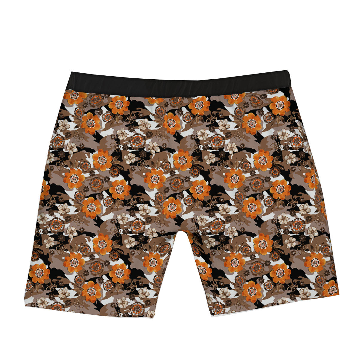 Camo Flower Brown Hawaiian Print Pattern Boxer Briefs-grizzshop