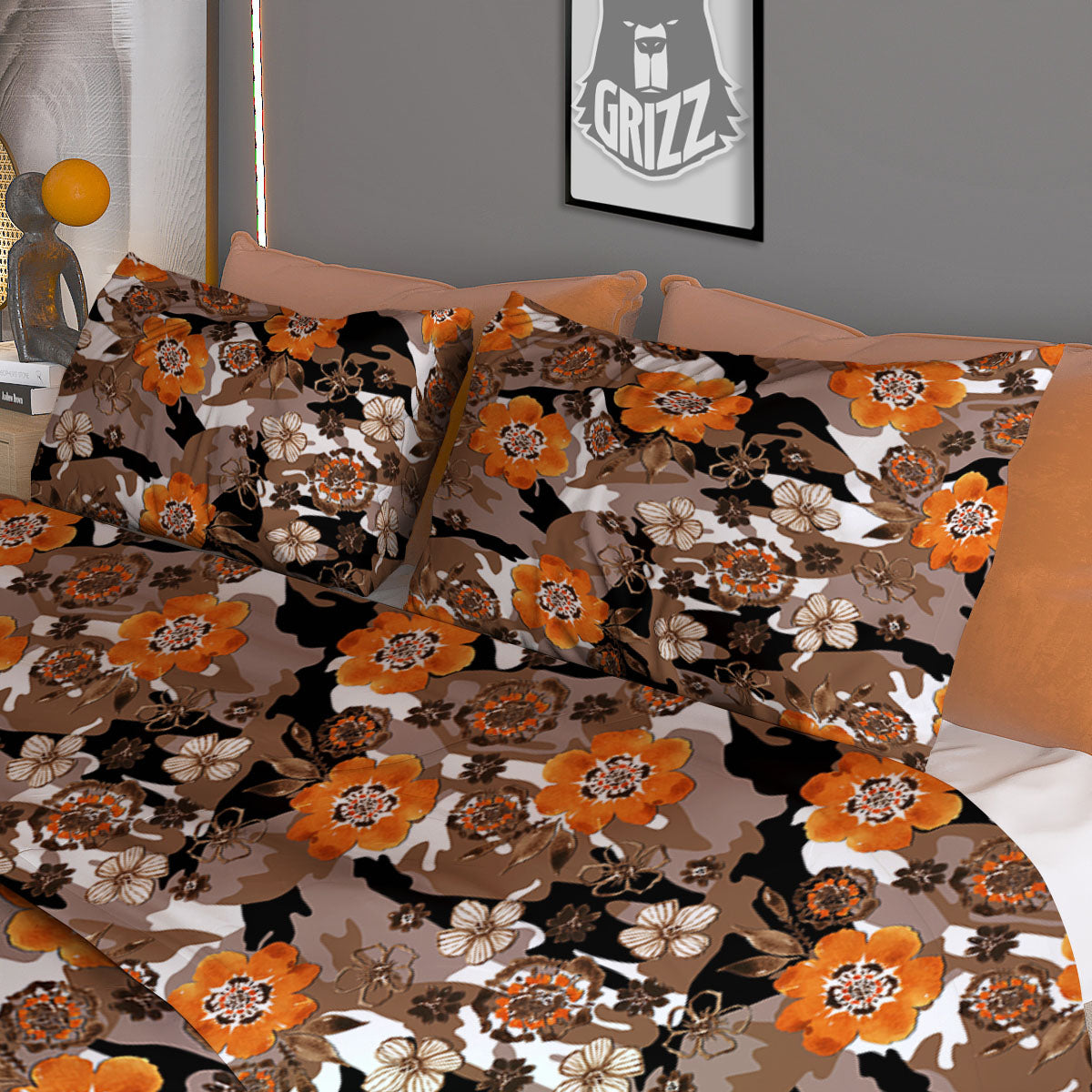 Check White And Grey Print Pattern Duvet Cover Bedding Set