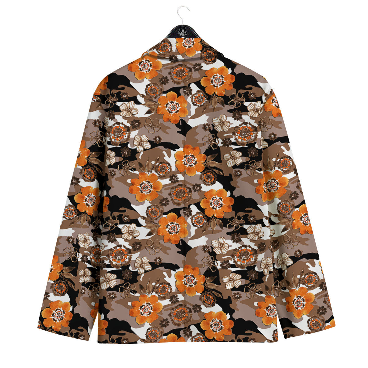 Camo Flower Brown Hawaiian Print Pattern Men's Sport Coat-grizzshop