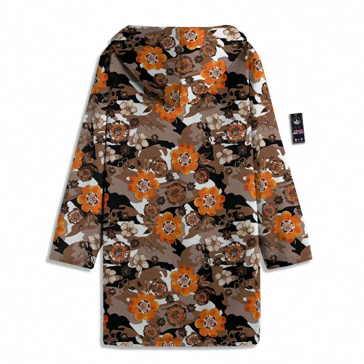 Camo Flower Brown Hawaiian Print Pattern Men's Windbreaker Jacket-grizzshop