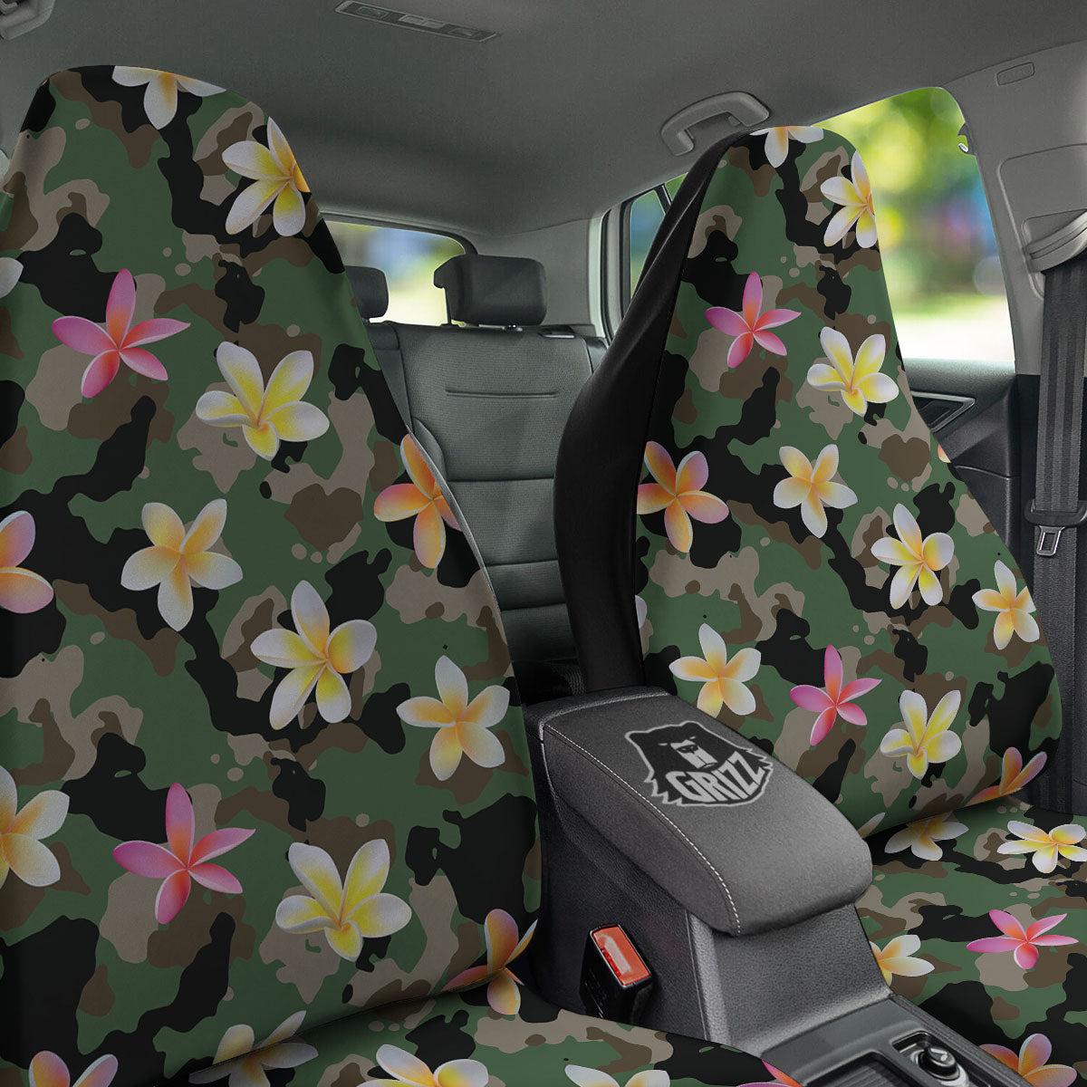 Camo Flower Military Green Print Pattern Car Seat Covers-grizzshop